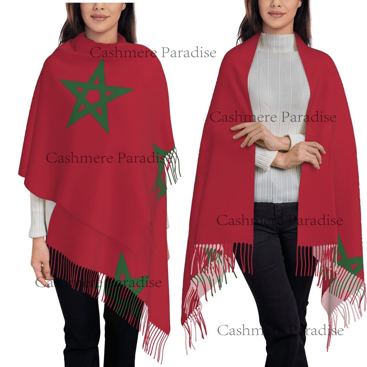 Infinity Scarf Knit - Morocco Flag Womens Warm Winter Infinity