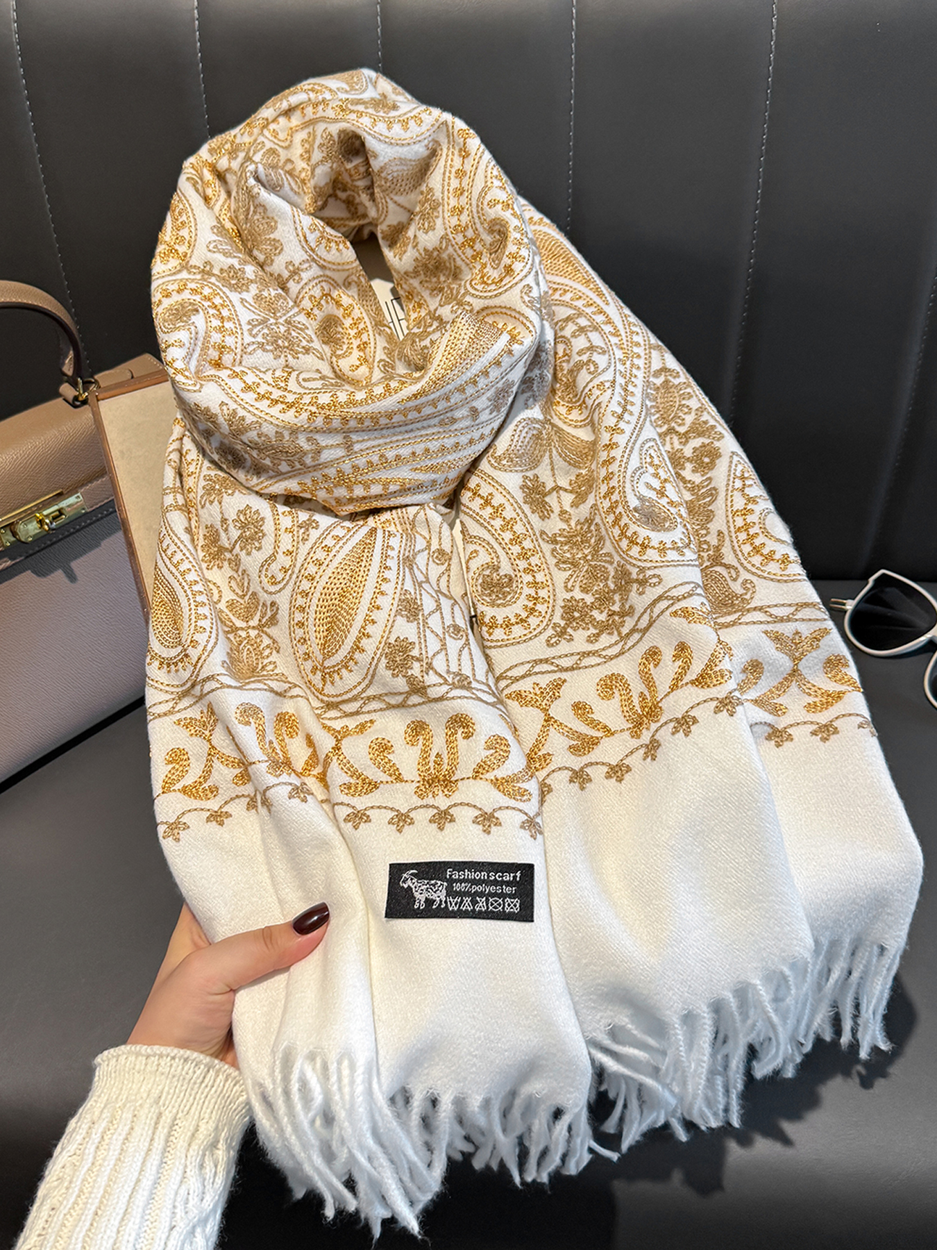 Luxury Thick Warm Paisley Pash - Woven Scarf Blanket บทวิจารณ์และราคา