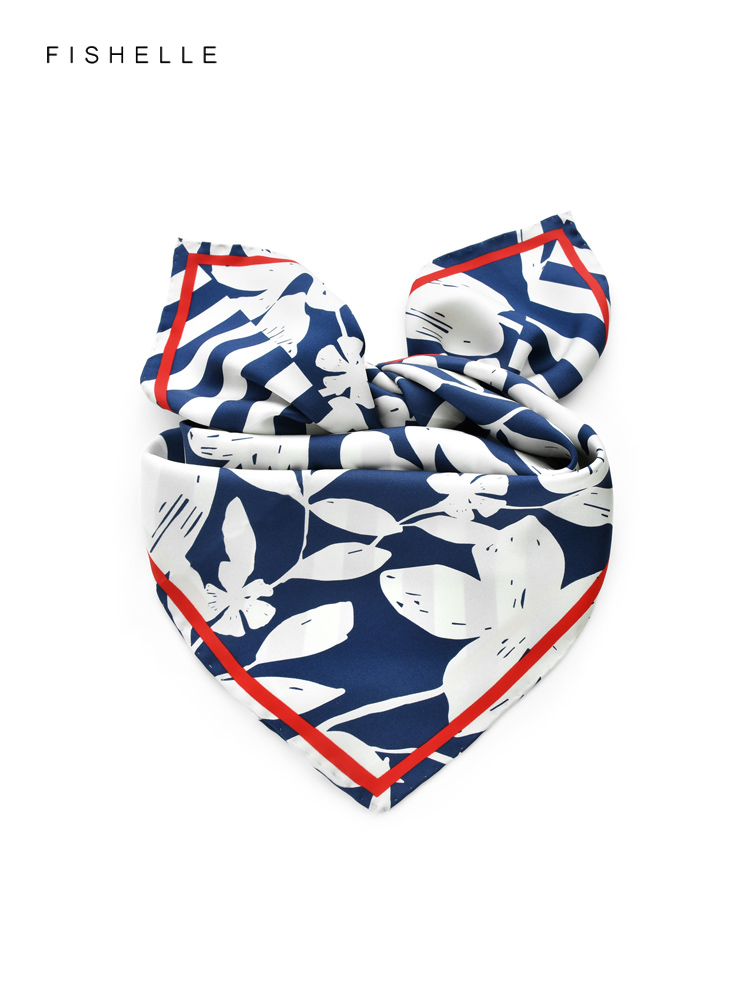 Blue white striped flower prin - Silk Tie Striped บทวิจารณ์และราคา