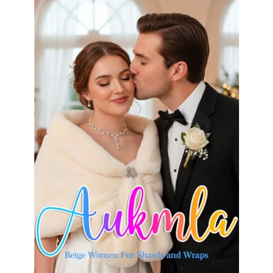 Aukmla Women's Wedding Fur Wra - Stole Wedding Shawl บทวิจารณ์และราคา