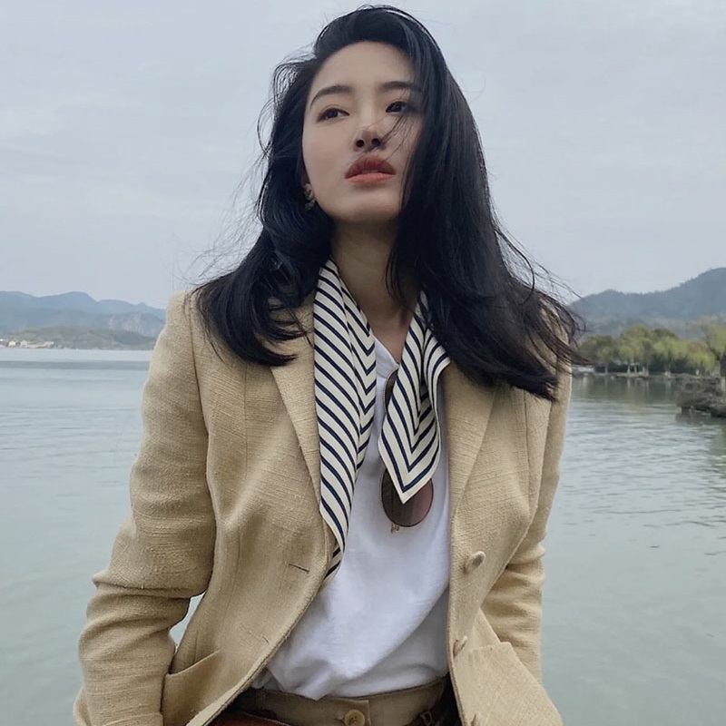 Stripe Print 100% Silk Neck He - Silk Tie Striped บทวิจารณ์และราคา