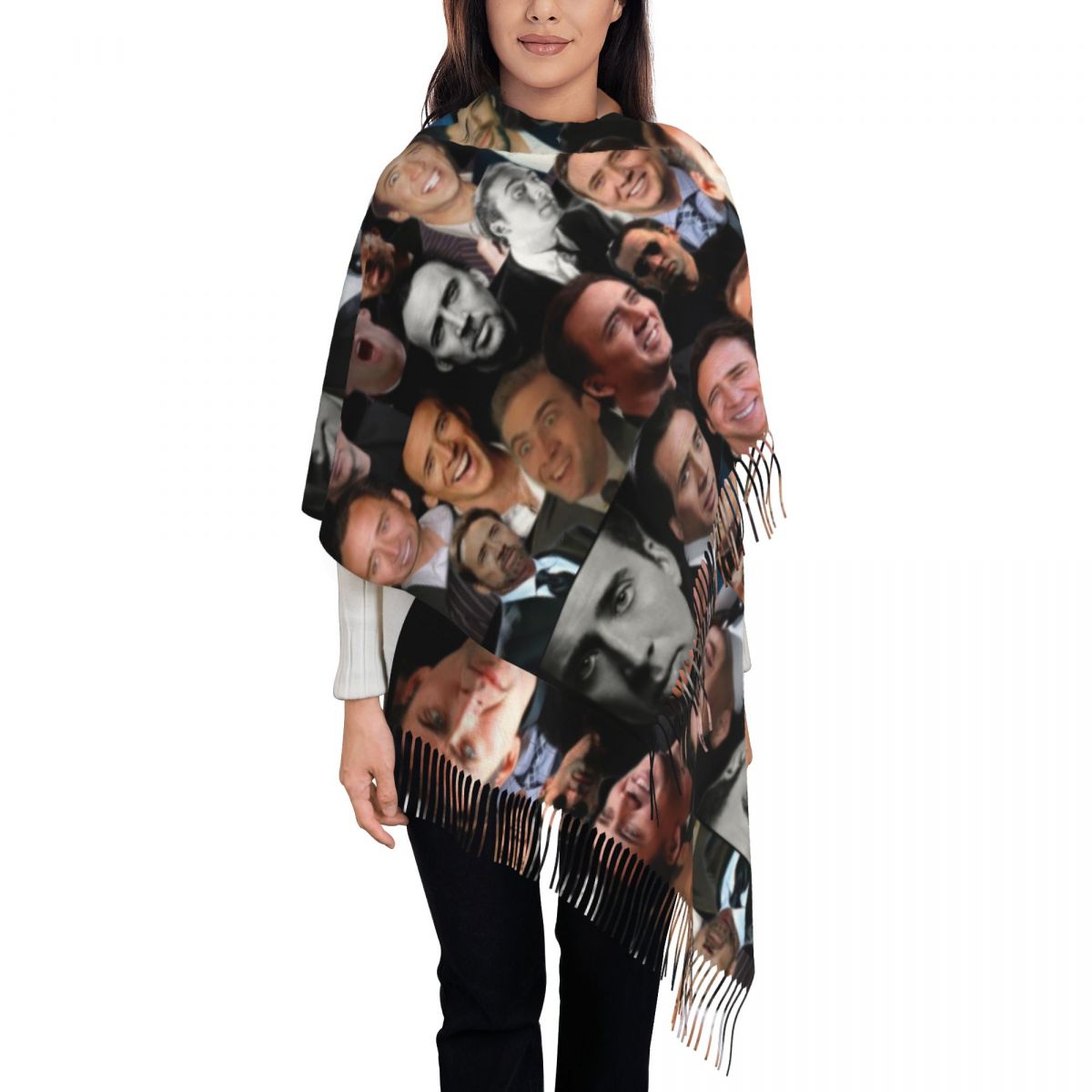 Nicolas Cage Colllage Shawl Wr - Pashmina Wrap Large บทวิจารณ์และราคา