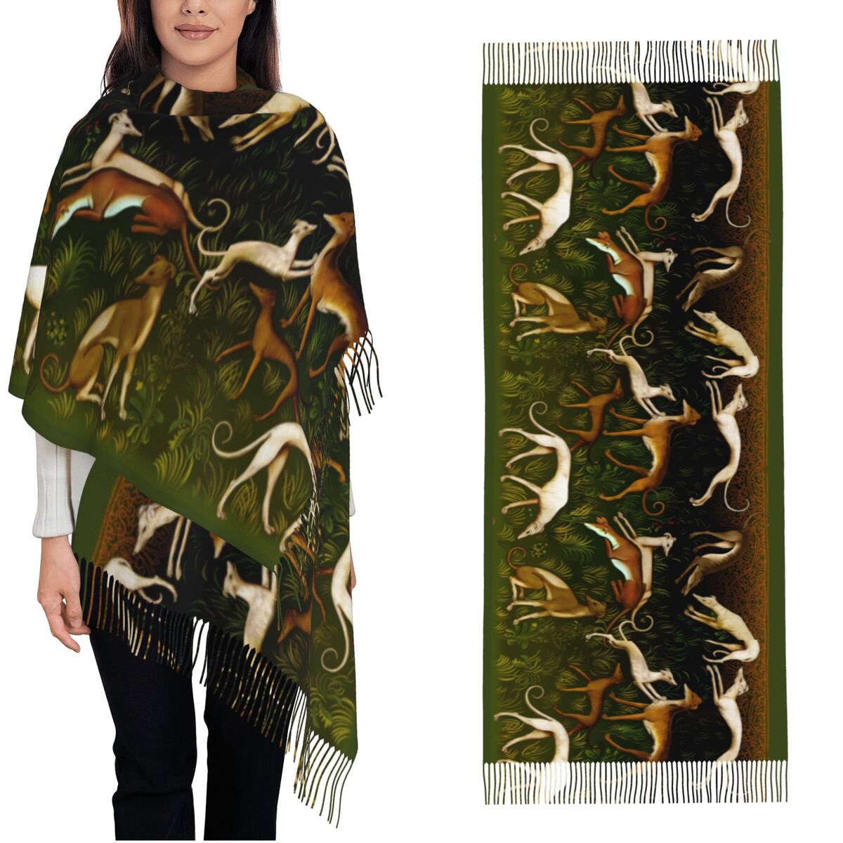 Greyhounds Shawl Wrap Women Wi - Pashmina Wrap Large บทวิจารณ์และราคา