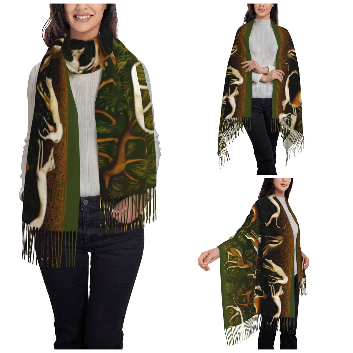 Greyhounds Shawl Wrap Women Wi - Pashmina Wrap Large บทวิจารณ์และราคา