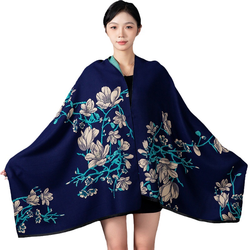 Women Winter Shawl Cashmere Sc - Woven Scarf Blanket บทวิจารณ์และราคา