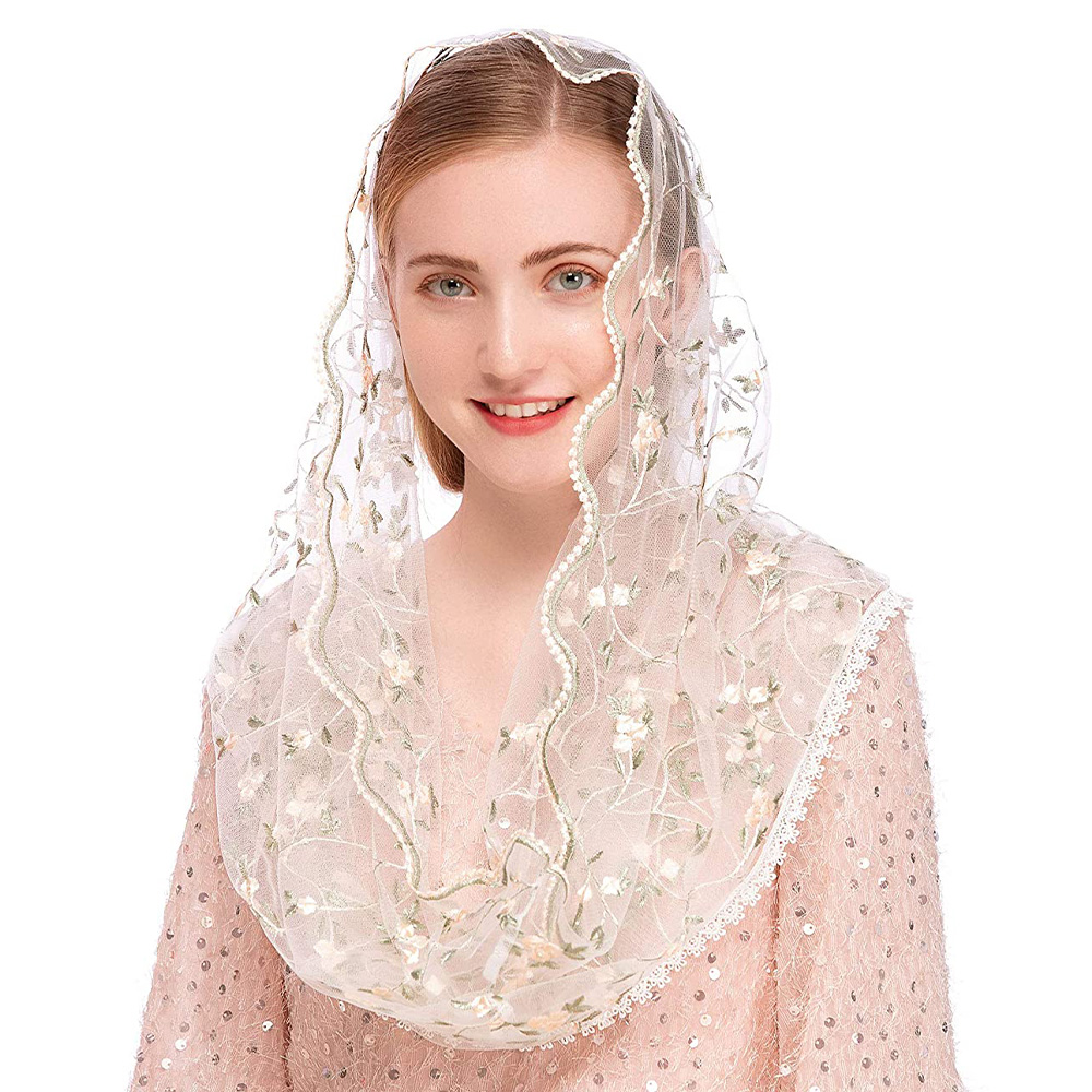 Women Chapel Veils Lady Mantil - Infinity Scarf Knit บทวิจารณ์และราคา