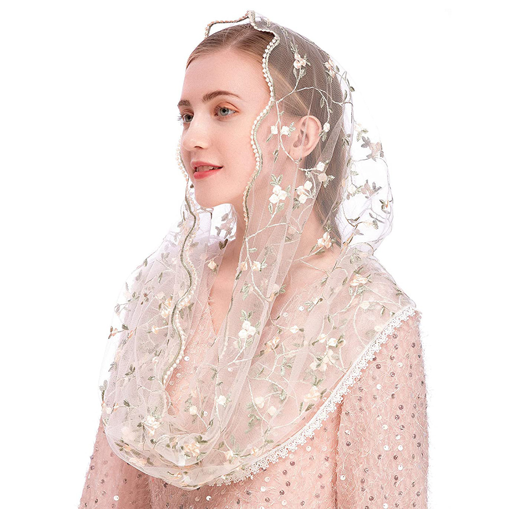 Women Chapel Veils Lady Mantil - Infinity Scarf Knit บทวิจารณ์และราคา