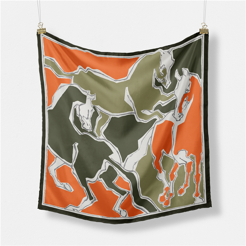 Twill Silk Scarf Woman Three H - Scarf Silk Square บทวิจารณ์และราคา
