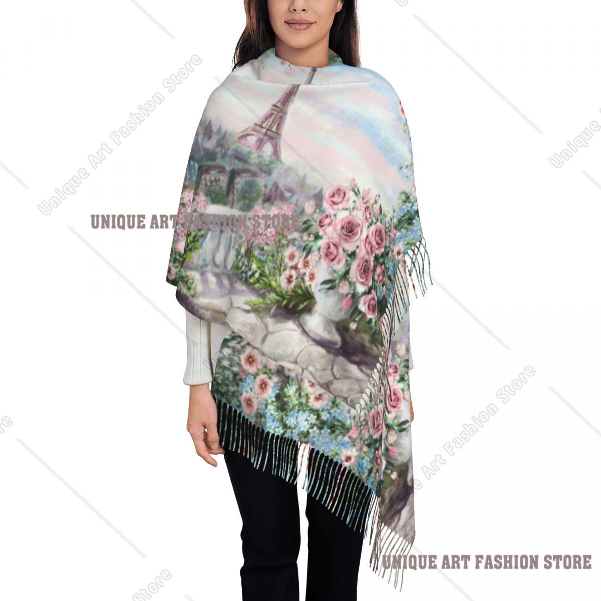 Oil Painting France Paris Eiff - Pashmina Wrap Large บทวิจารณ์และราคา