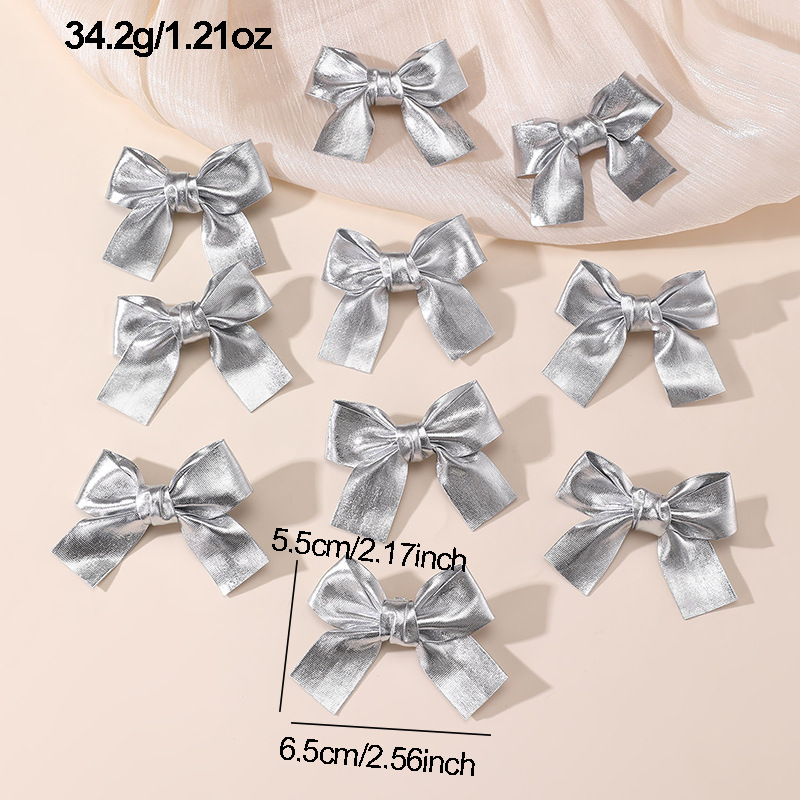 Gold and Silver Bow Hair Clips - Tie Clip Silver บทวิจารณ์และราคา