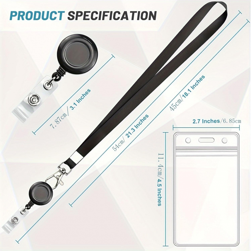 4PCS Lanyard Black Retractable - Lanyard Badge Holder บทวิจารณ์และราคา