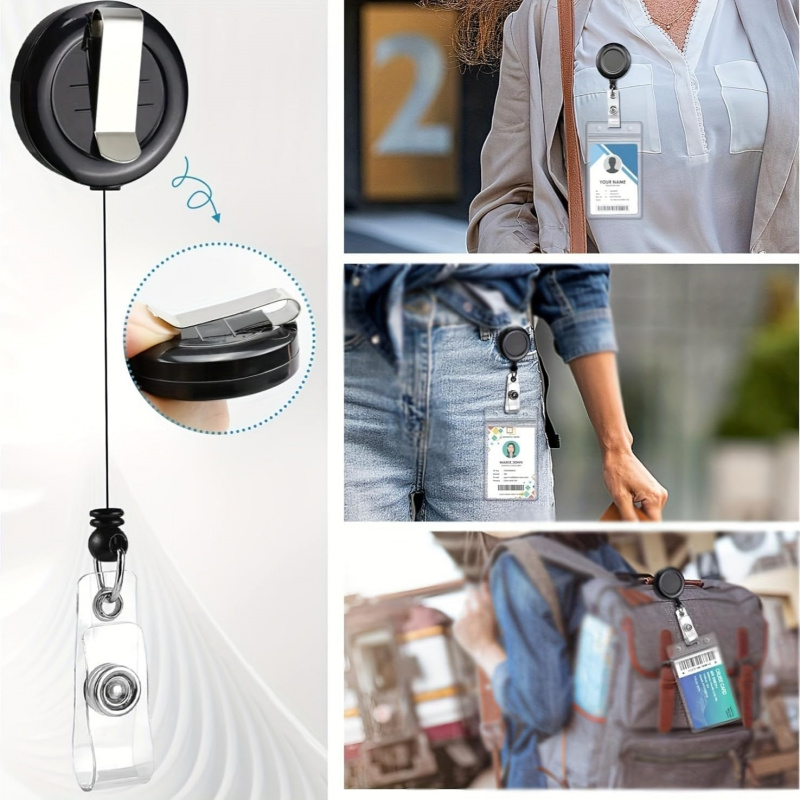 4PCS Lanyard Black Retractable - Lanyard Badge Holder บทวิจารณ์และราคา