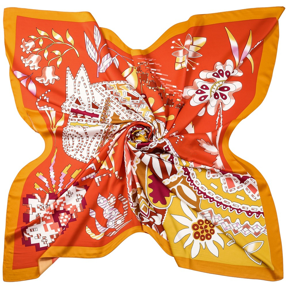 130cm Brand Women Scarves Desi - Scarf Silk Square บทวิจารณ์และราคา