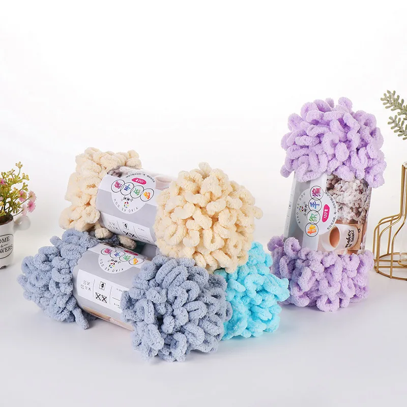 5pcs100g/Roll Puffy Finger Loo - Woven Scarf Blanket บทวิจารณ์และราคา