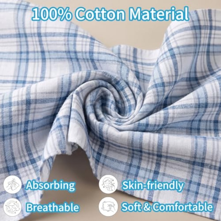 5 Pack Soft Cotton Handkerchie - Handkerchief Cotton Men บทวิจารณ์และราคา