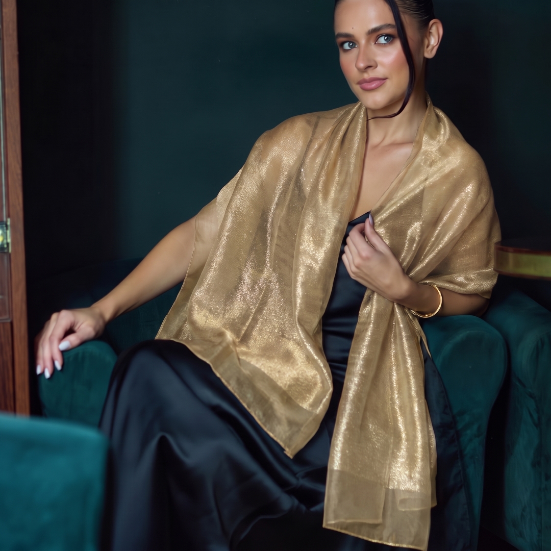 Women Silk Shawl Sheer Wrap El - Stole Wedding Shawl บทวิจารณ์และราคา