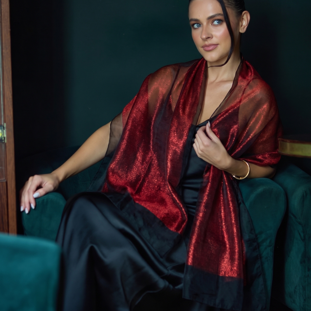 Women Silk Shawl Sheer Wrap El - Stole Wedding Shawl บทวิจารณ์และราคา