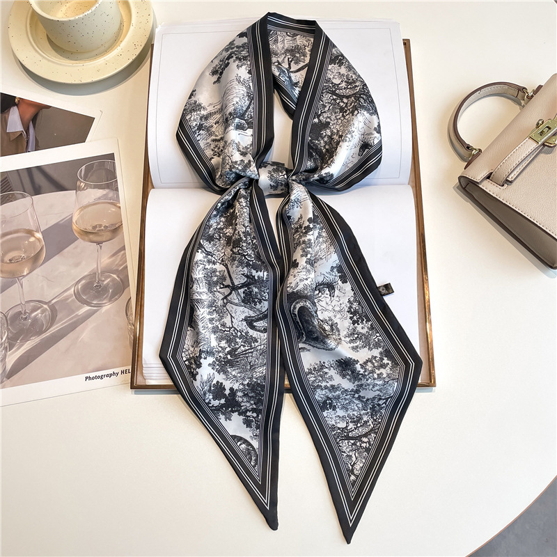 Luxury Long Neckerchief Skinny - Ascot Neck Scarf บทวิจารณ์และราคา
