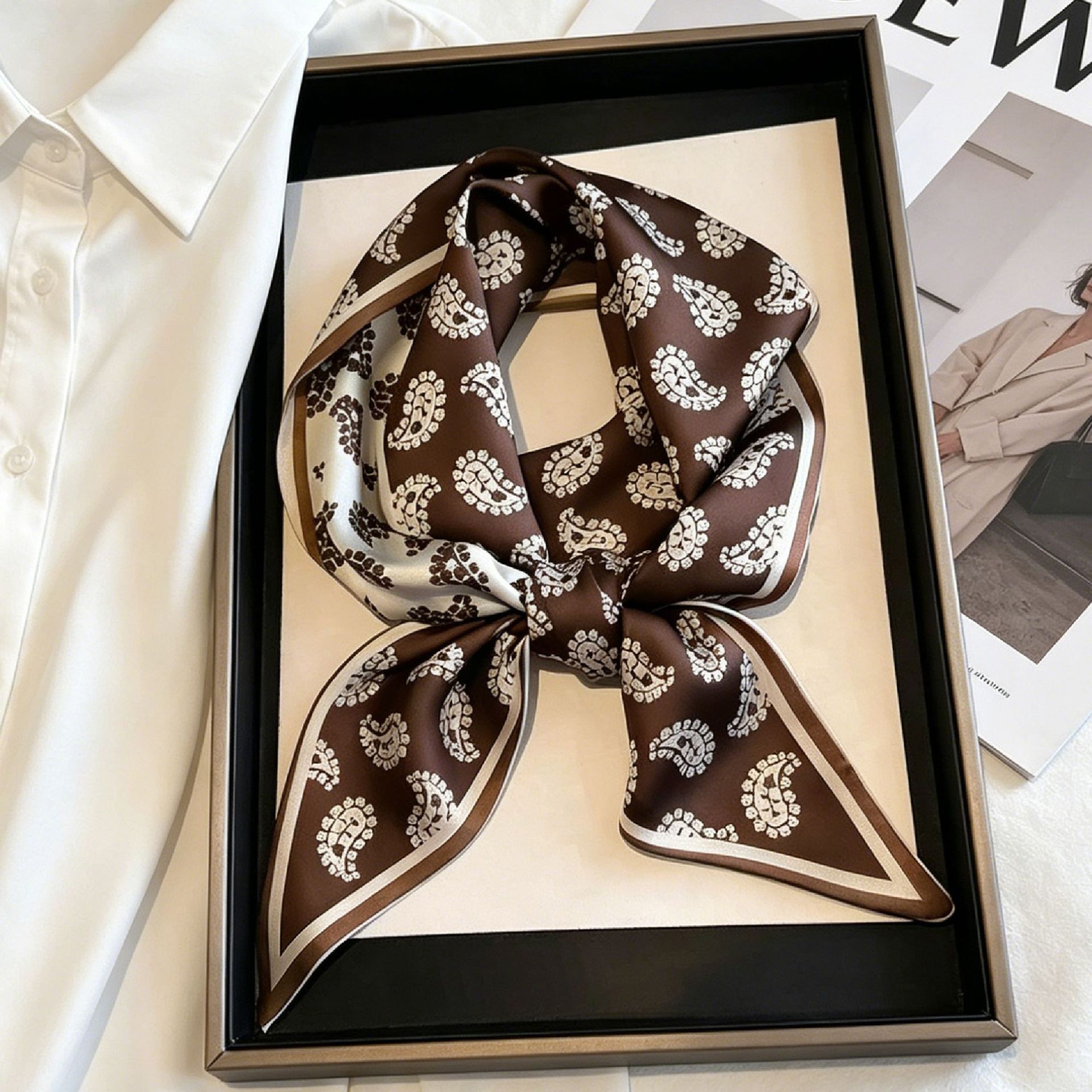 Luxury Long Neckerchief Skinny - Ascot Neck Scarf บทวิจารณ์และราคา