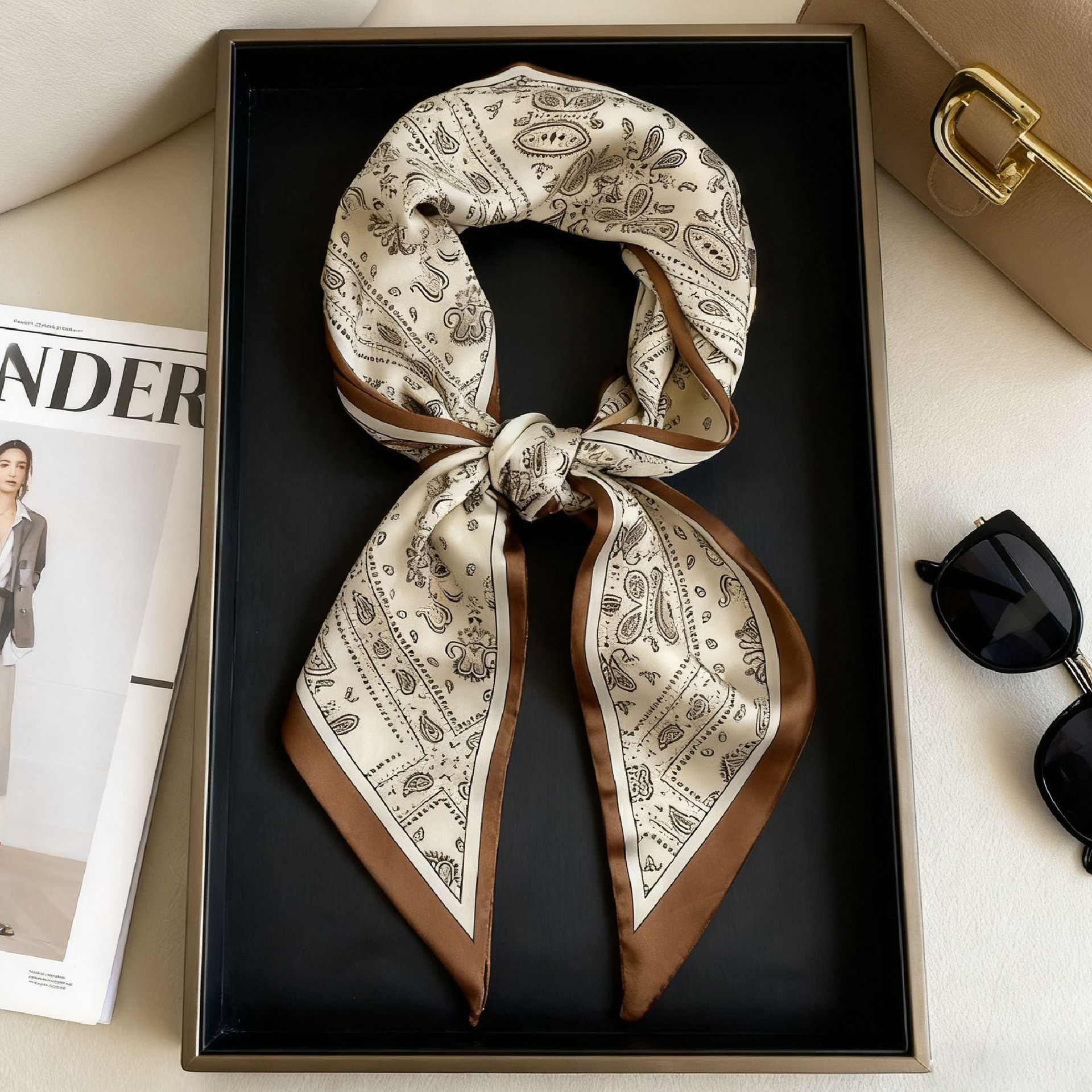 Luxury Long Neckerchief Skinny - Ascot Neck Scarf บทวิจารณ์และราคา