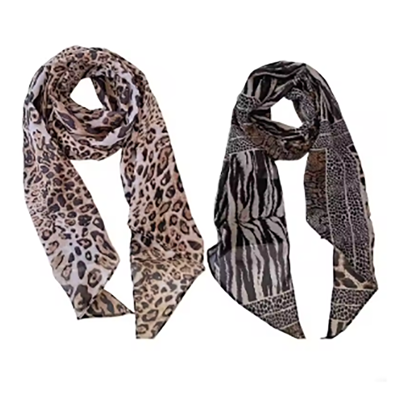 Leopard Small Long Silk Scarf  - Ascot Neck Scarf บทวิจารณ์และราคา