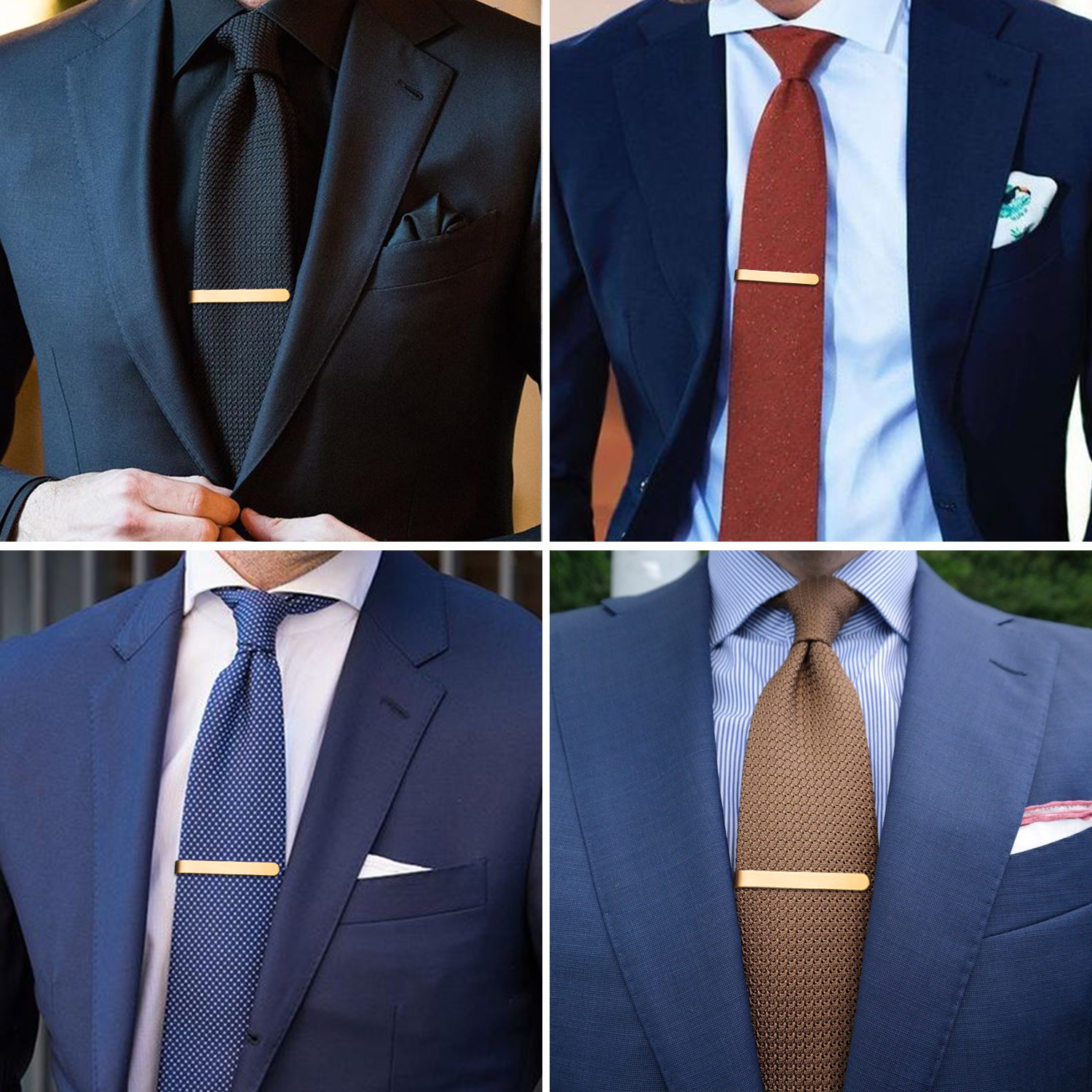 HAWSON 4pcs Skinny Tie Clip fo - Tie Bar Set Gift บทวิจารณ์และราคา