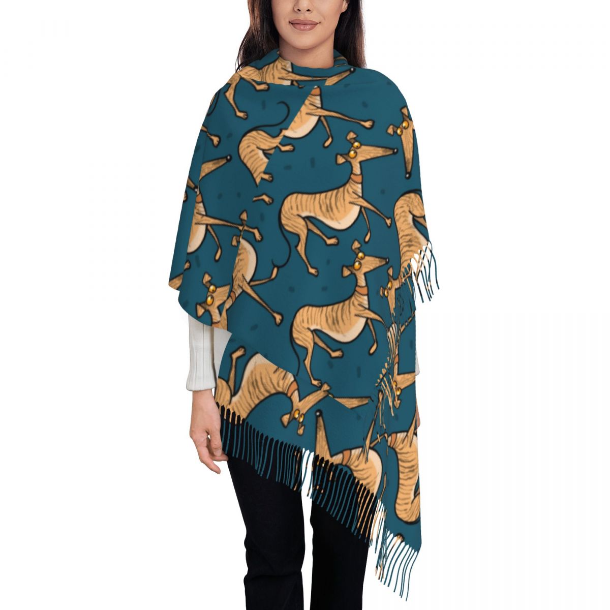 Greyhound Whippet Lurcher Dog  - Pashmina Wrap Large บทวิจารณ์และราคา