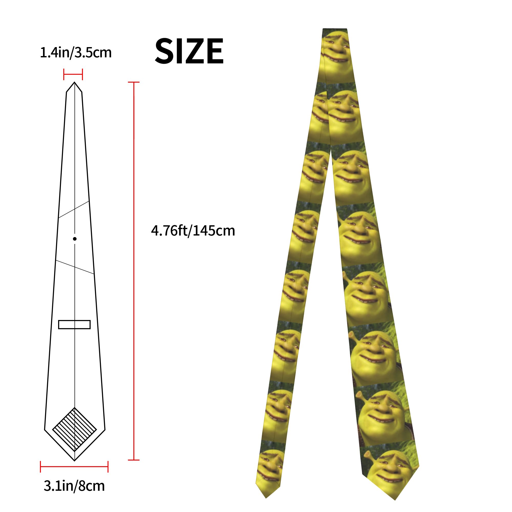 Shreks Memes Anime Neckties Me - Skinny Tie Men บทวิจารณ์และราคา
