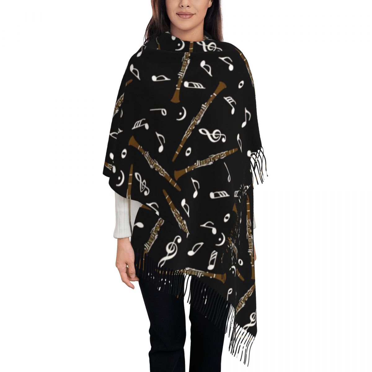 Womens Scarf with Tassel Clari - Pashmina Wrap Large บทวิจารณ์และราคา