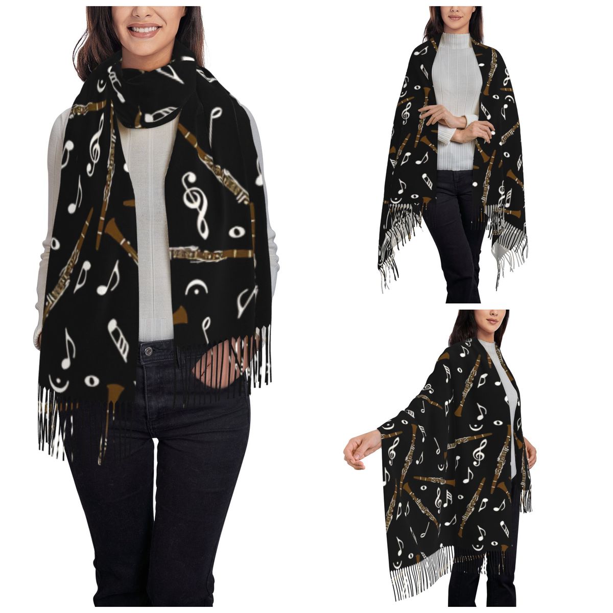 Womens Scarf with Tassel Clari - Pashmina Wrap Large บทวิจารณ์และราคา