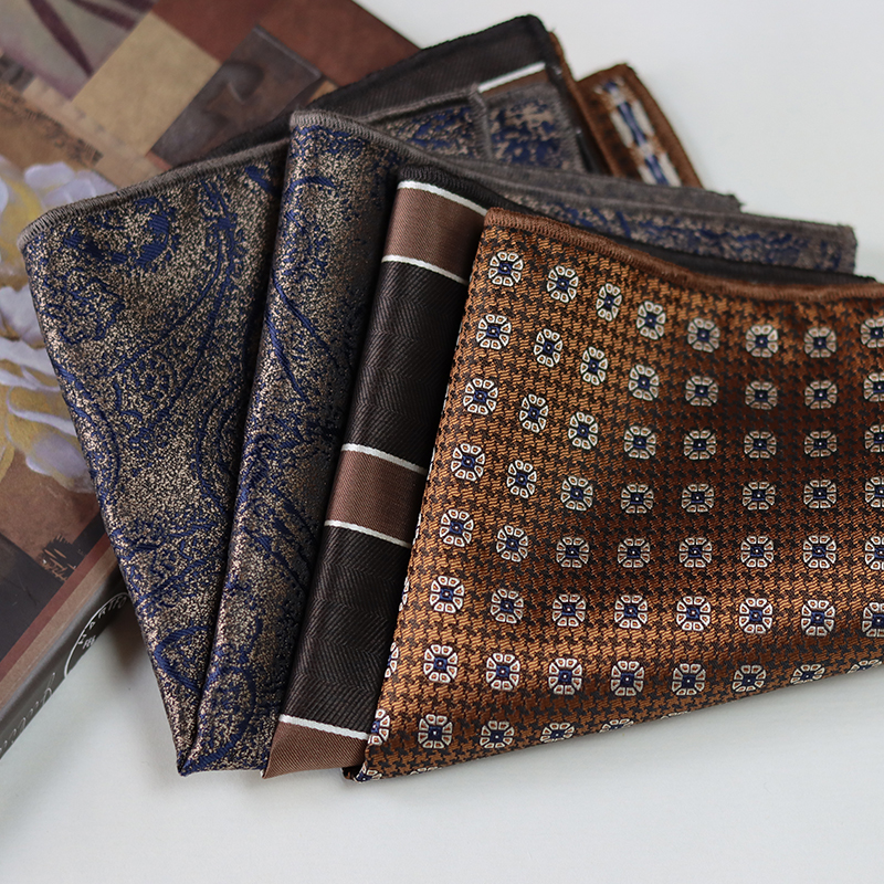 24cm Elegant Brown Pocket Squa - Pocket Square Set บทวิจารณ์และราคา