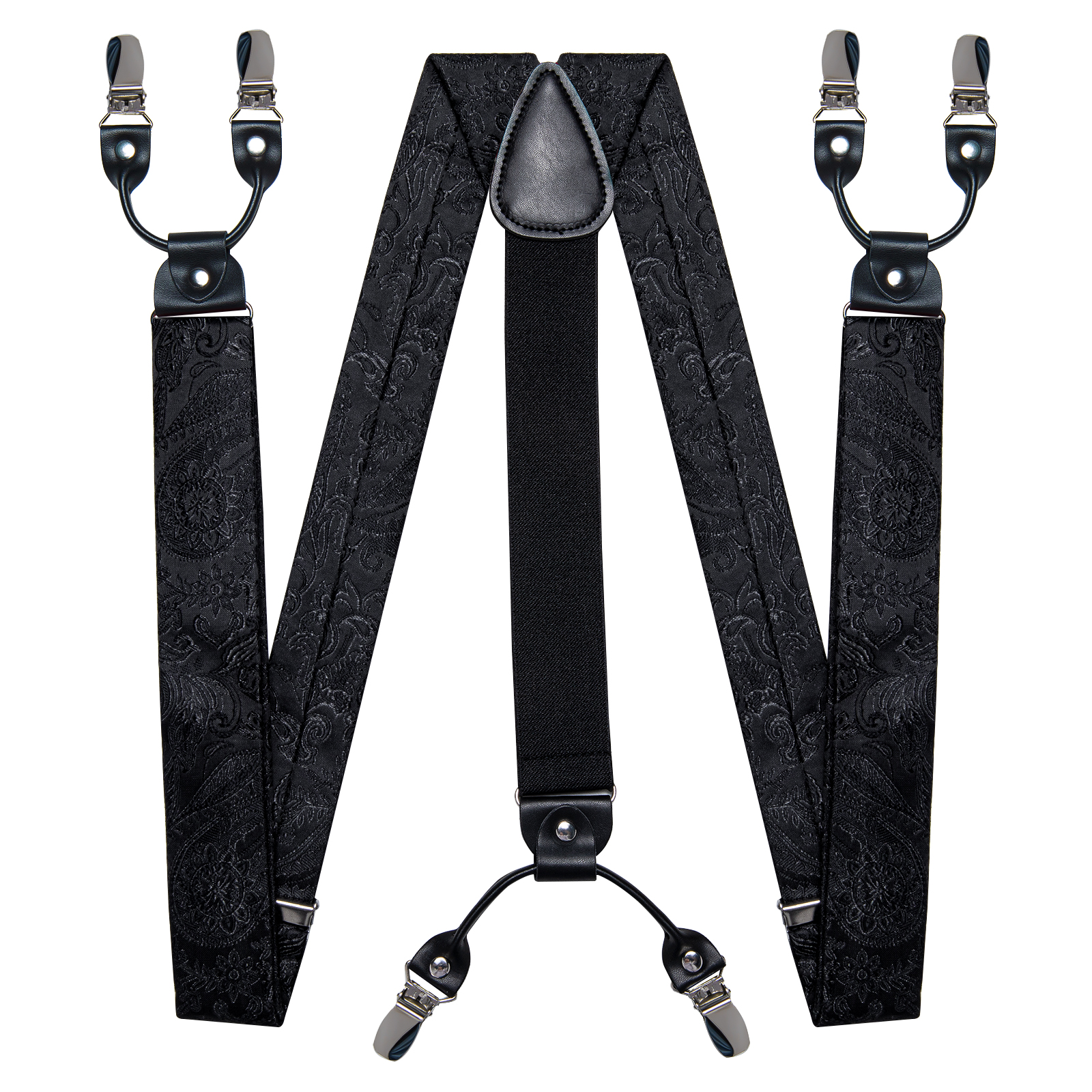 Men's Black Adjustable Suspend - Bow Tie Pre Tied บทวิจารณ์และราคา