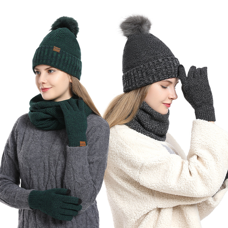 Women Winter 3Pcs Fleece Lined - Infinity Scarf Knit บทวิจารณ์และราคา