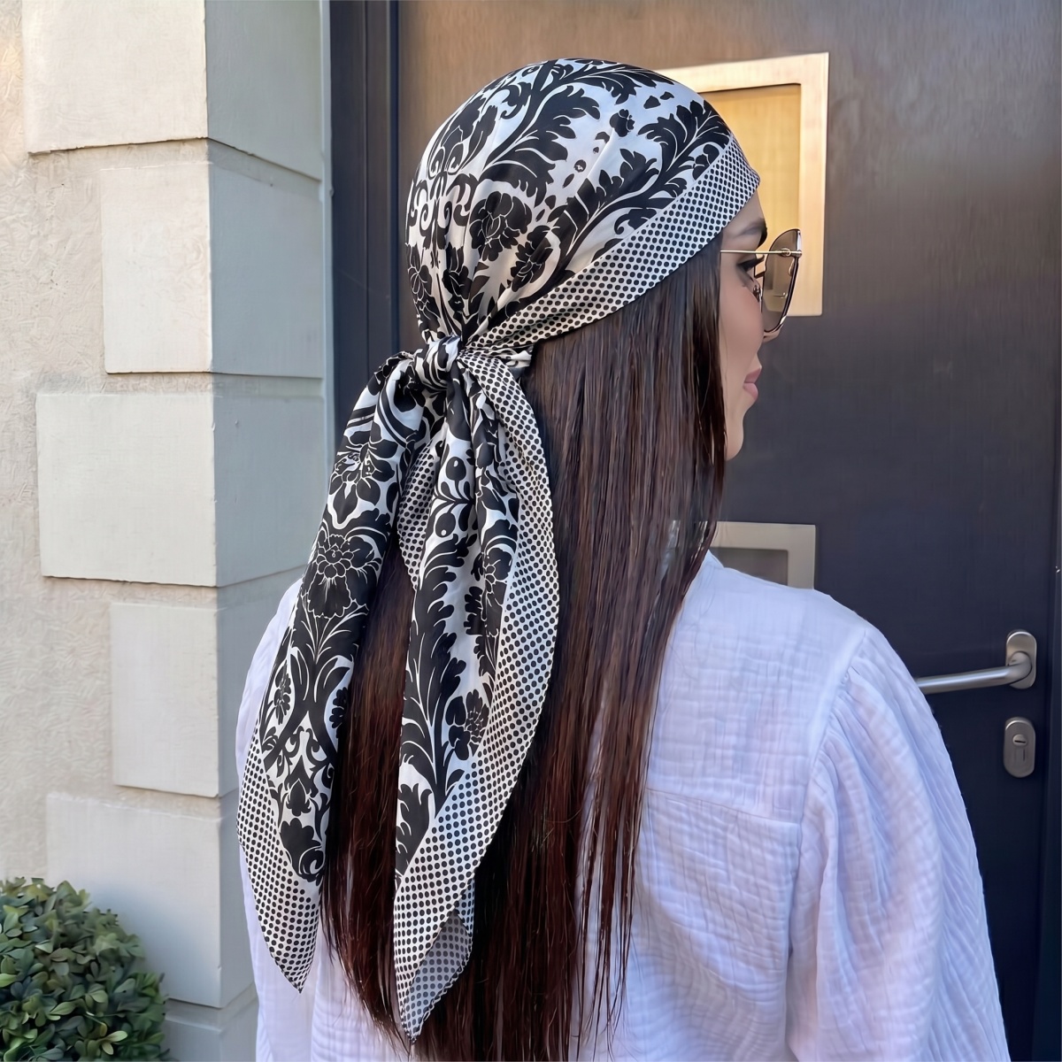 NEW Women Silk Square Scarf La - Pashmina Wrap Large บทวิจารณ์และราคา
