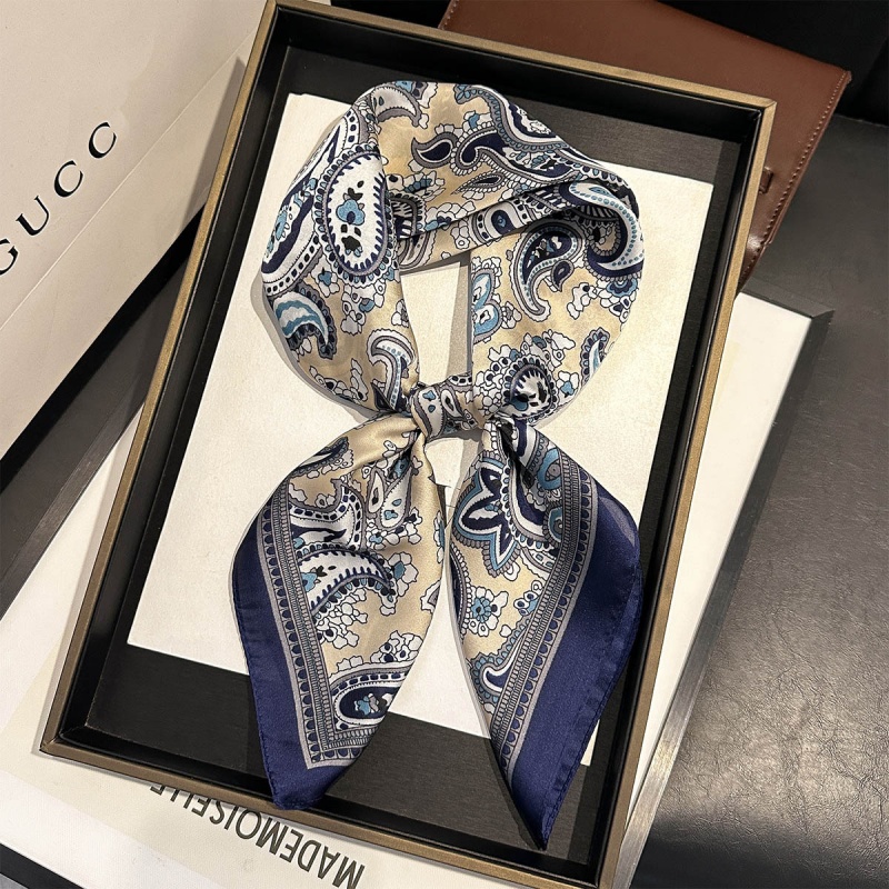 Luxury Satin Square Scarf Pais - Ascot Neck Scarf บทวิจารณ์และราคา