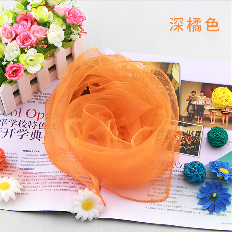Solid Color Chiffon Small Silk - Scarf Silk Square บทวิจารณ์และราคา