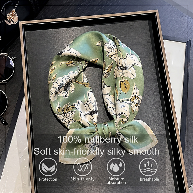 100% Mulberry Silk Scarf Fresh - Ascot Neck Scarf บทวิจารณ์และราคา