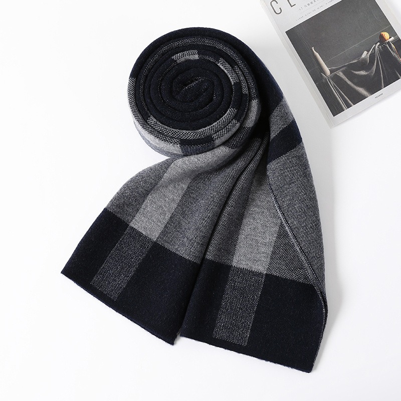 Luxury Scarf Man Winter Warm W - Muffler Men Wool บทวิจารณ์และราคา