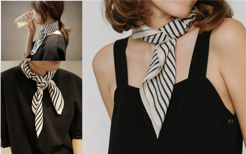 Fringe Frame Square Scarves Ba - Silk Tie Striped บทวิจารณ์และราคา