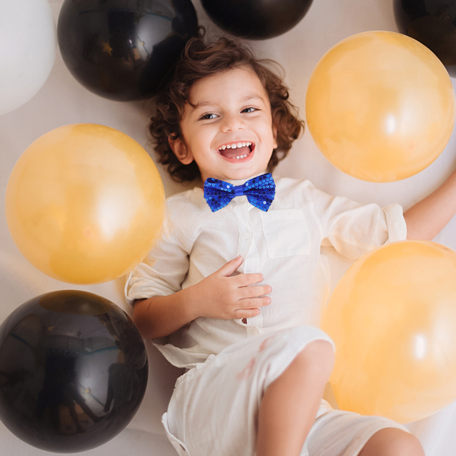 5Pcs Children's Glitter Sequin - Bow Tie Pre Tied บทวิจารณ์และราคา