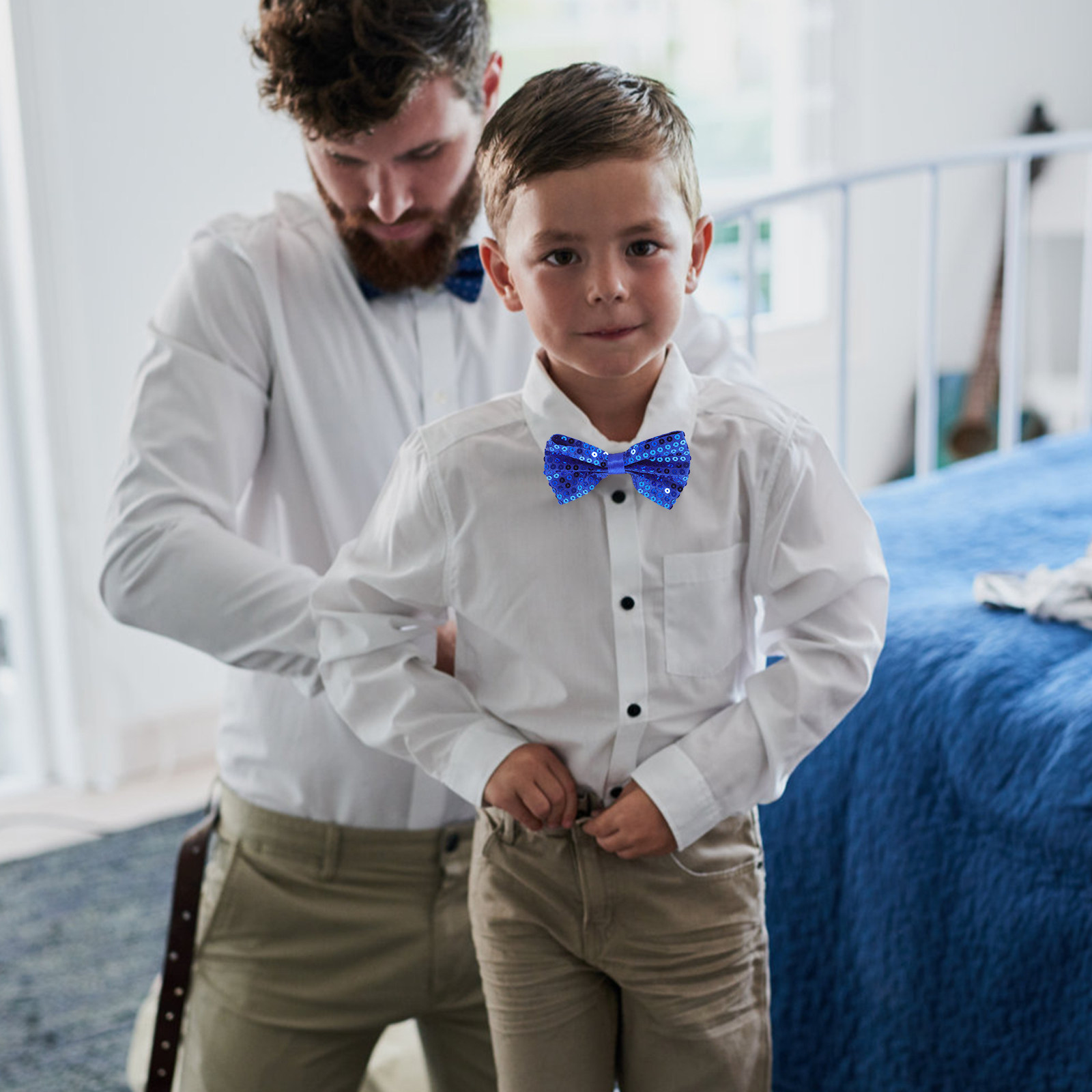 5Pcs Children's Glitter Sequin - Bow Tie Pre Tied บทวิจารณ์และราคา