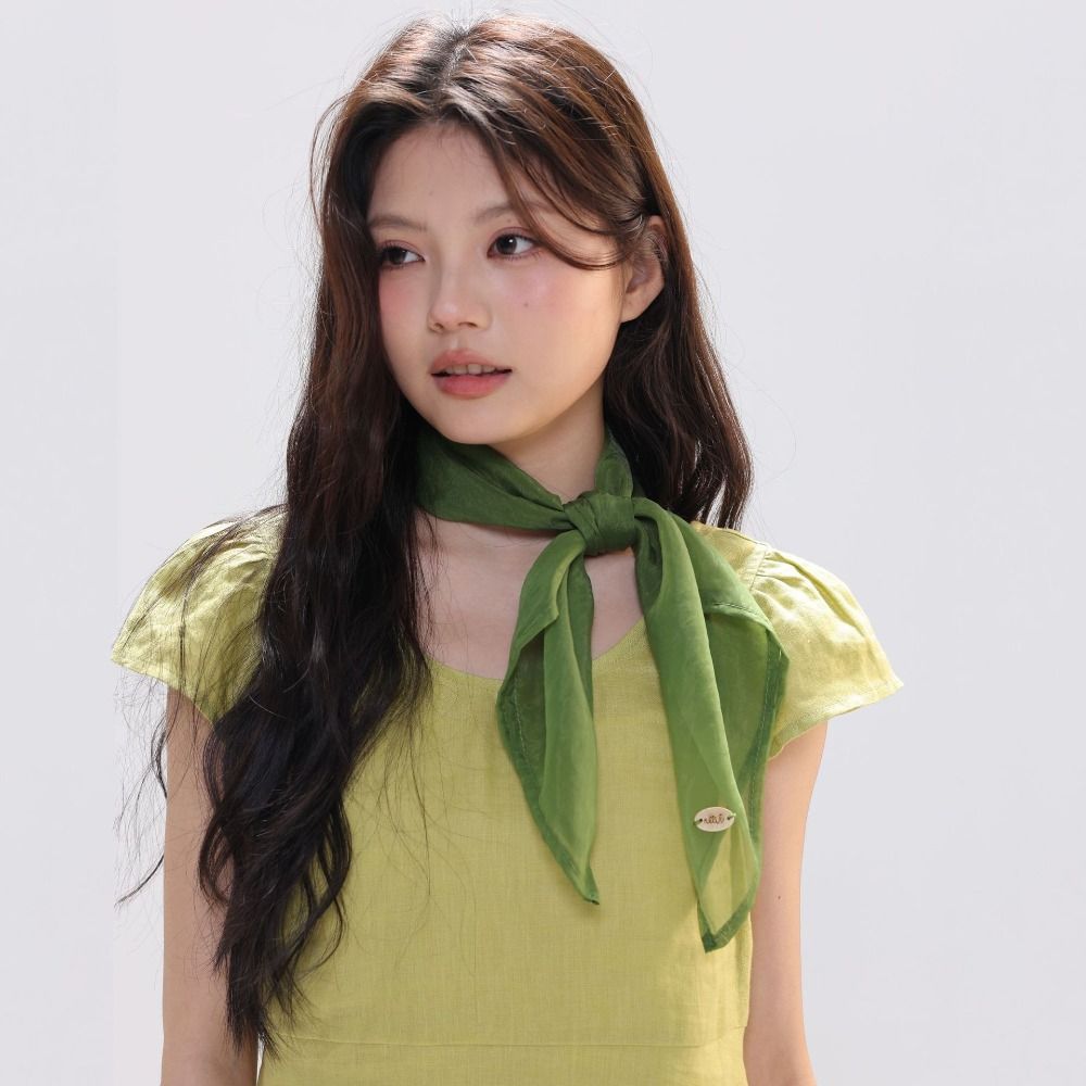 Retro Solid Color Small Square - Scarf Silk Square บทวิจารณ์และราคา