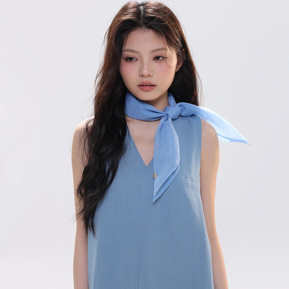 Retro Solid Color Small Square - Scarf Silk Square บทวิจารณ์และราคา