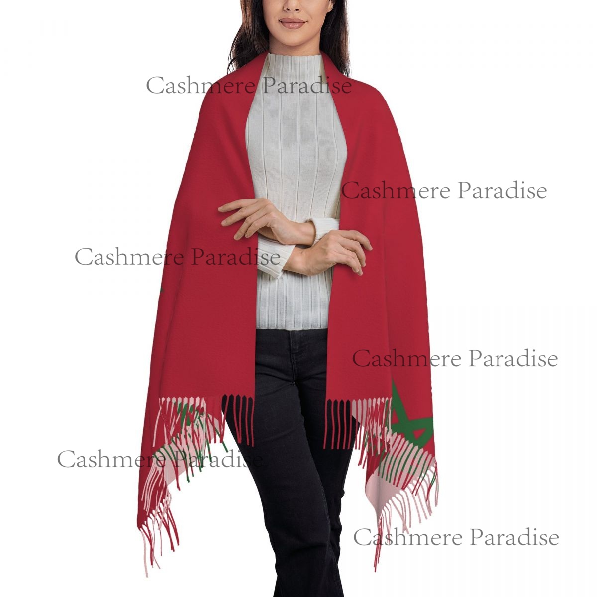 Morocco Flag Womens Warm Winte - Infinity Scarf Knit บทวิจารณ์และราคา