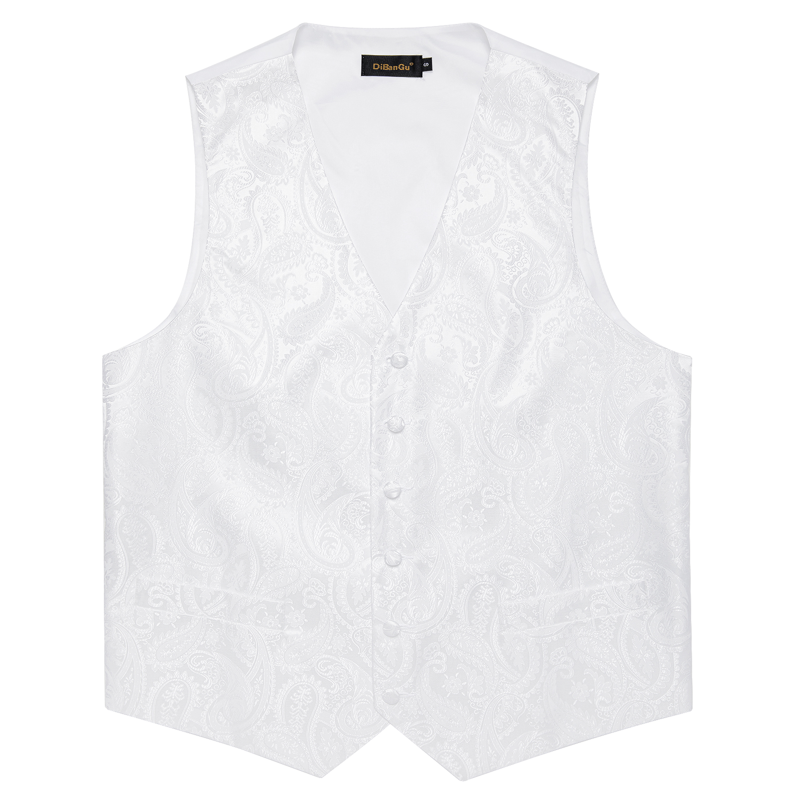 Pure White Wedding Vest for Ma - Pocket Square Set บทวิจารณ์และราคา