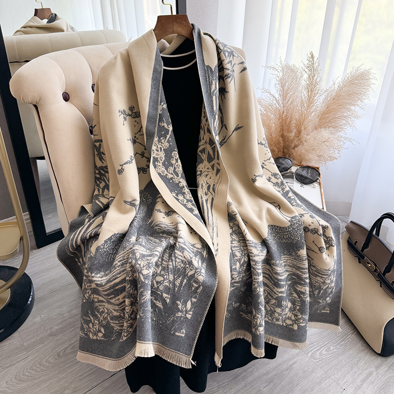 Women Winter Cashmere Scarf Wh - Woven Scarf Blanket บทวิจารณ์และราคา