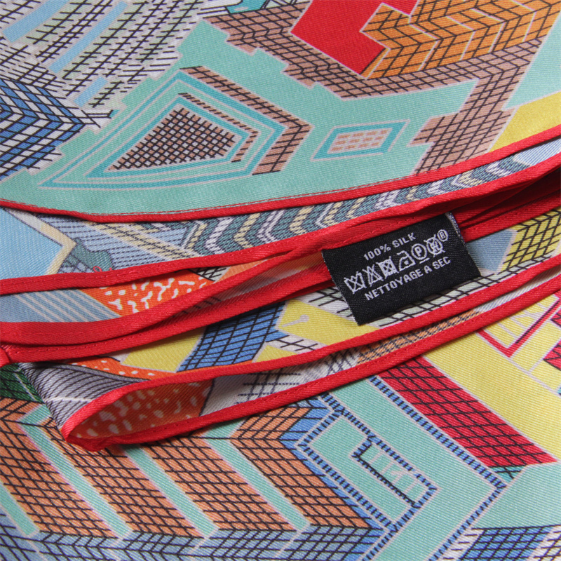 Silk Scarf Women Magic City Pr - Scarf Silk Square บทวิจารณ์และราคา