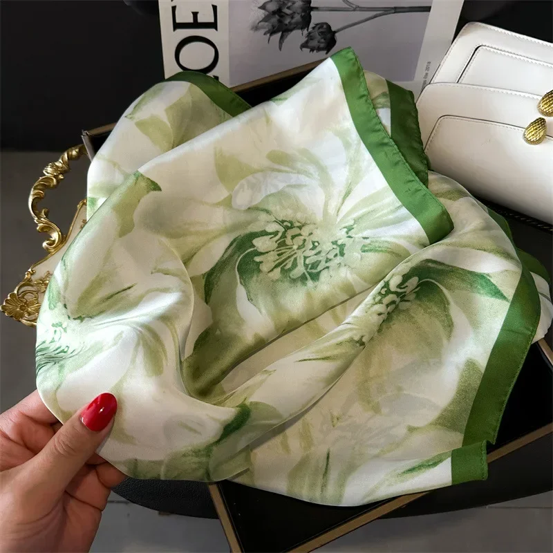 Floral Silk Imitation Scarf fo - Silk Neck Scarf บทวิจารณ์และราคา