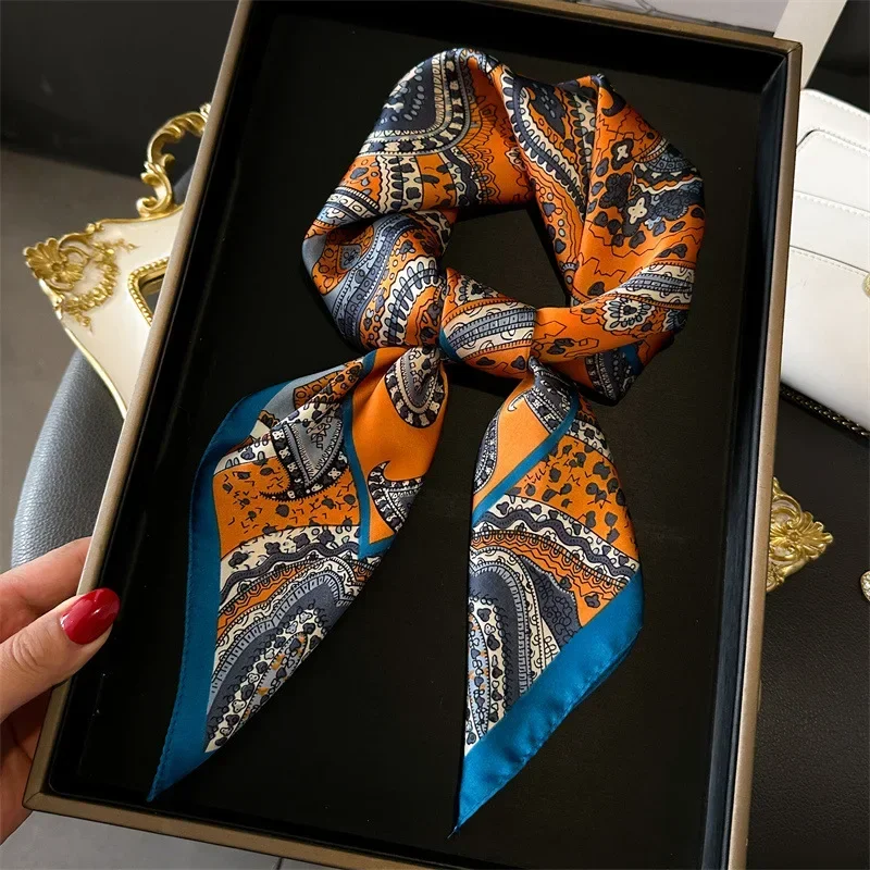 Floral Silk Imitation Scarf fo - Silk Neck Scarf บทวิจารณ์และราคา