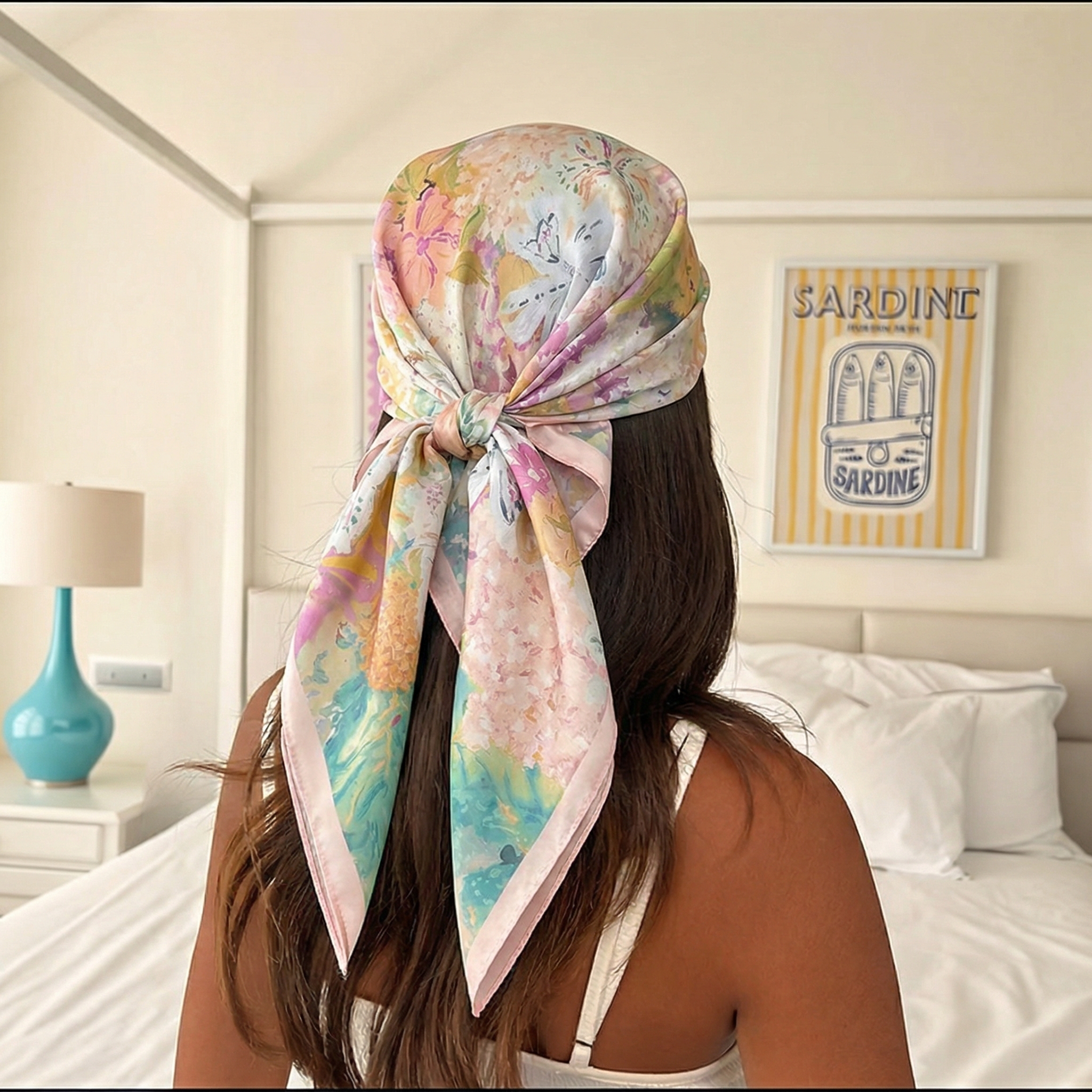 70*70cm Square Silk Scarf for  - Scarf Silk Square บทวิจารณ์และราคา